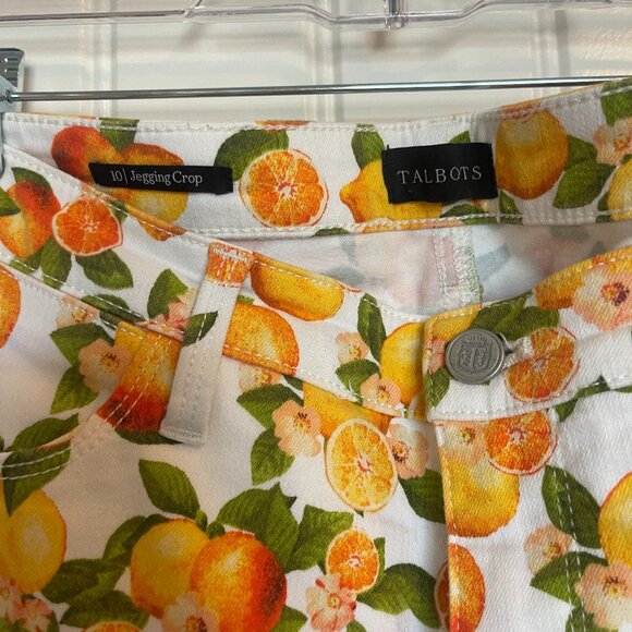 Talbots Women's Jegging Crops Lemon and Oranges - 10 - Picture 5 of 7